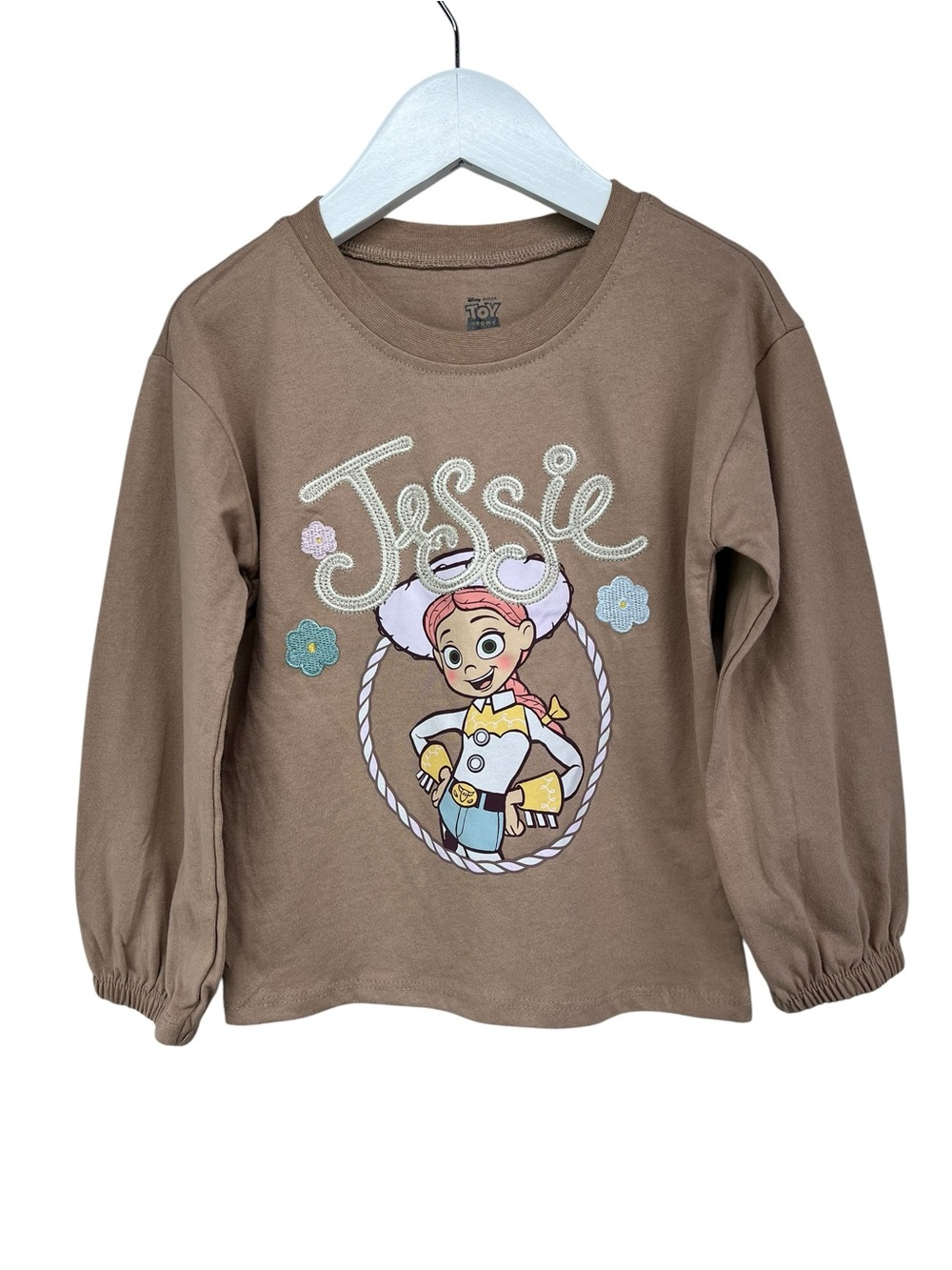 Disney Toy Story Jessie Long Sleeve Tee Embroidered Name and Flowers 4T